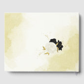 Schwarz-weiße Blume Gold Blätter Gästebuch (Rückseite)