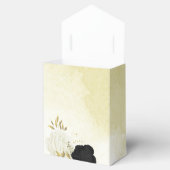 Schwarz-weiße Blume Gold Blätter Hochzeit Geschenkschachtel (Geöffnet)