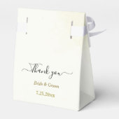 Schwarz-weiße Blume Gold Blätter Hochzeit Geschenkschachtel (Rückseite)