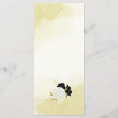 Schwarz-weiße Blume Gold Blätter Hochzeit Menükarte (Rückseite)