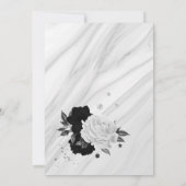 Schwarz-weiße Blume graue Blätter botanischer Kran Save The Date (Rückseite)