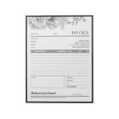 Schwarz-weiße Blume Grenzüberschreitende Rechnung Notizblock (Rotiert)