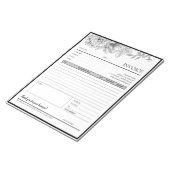 Schwarz-weiße Blume Grenzüberschreitende Rechnung  Notizblock (angewinkelt)