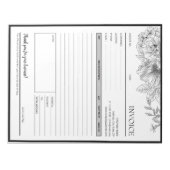 Schwarz-weiße Blume Grenzüberschreitende Rechnung  Notizblock (Vorderseite)