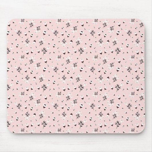 Schwarz-weiße Blume in Rosa Mousepad (Vorne)