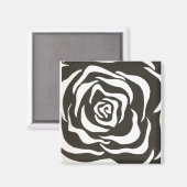 Schwarz-weiße Blume Magnet (Vorderseite/Rückseite)