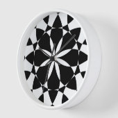 Schwarz-weiße Blume Mandala mosaic Retro Monogramm Uhr (Winkel)