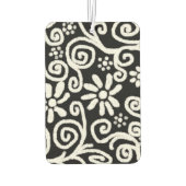 Schwarz-weiße Blume mit Blumen und Wirbel Blume Sw Autolufterfrischer (Rückseite)