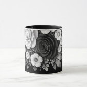 Schwarz-weiße Blumen-Kaffeetasse Tasse (Zentrum)