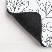 Schwarz-weiße Blumen-Mauspad Mousepad (Ecke)