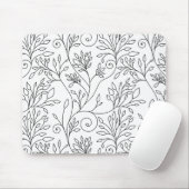 Schwarz-weiße Blumen-Mauspad Mousepad (Mit Mouse)