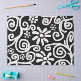 Schwarz-weiße Blumenblätter Blume Entdeckungsreise Seidenpapier