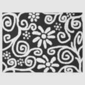 Schwarz-weiße Blumenblätter Blume Entdeckungsreise Seidenpapier (Vorderseite)