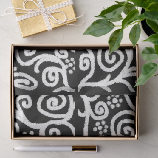 Schwarz-weiße Blumenblätter Blume Entdeckungsreise Seidenpapier (Geschenk)