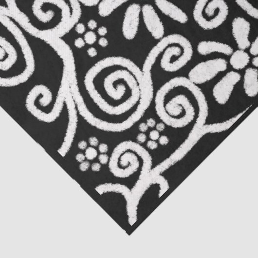 Schwarz-weiße Blumenblätter Blume Entdeckungsreise Seidenpapier (Detail)