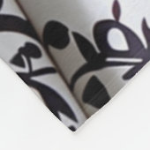 Schwarz-weiße Blumendecke Fleecedecke (Ecke)