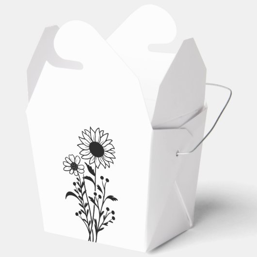 Schwarz-weiße Blumenfeier Geschenkschachtel (Offen)