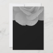 Schwarz-weiße, blumengraue Rose Coole Hochzeit Einladung (Rückseite)