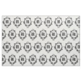 Schwarz-weiße Blumengrenze mit Monogramm Stoff (Fat Quarter (45,7 x 55,9 cm))