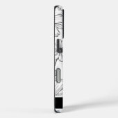 Schwarz-weiße Blumenlinie Art Smartphone Case-Mate iPhone Hülle (Rückseite / Rechts)