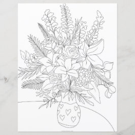 Schwarz-weiße Blumenstrauß-Illustration
