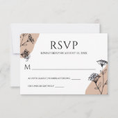 Schwarz-weiße Blumenstrauß RSVP Karte (Vorderseite)