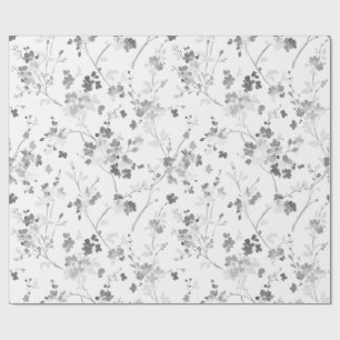 schwarz-weiße Blumenverpackungspapier Geschenkpapier