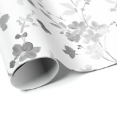 schwarz-weiße Blumenverpackungspapier Geschenkpapier (Rolleneckpunkt)
