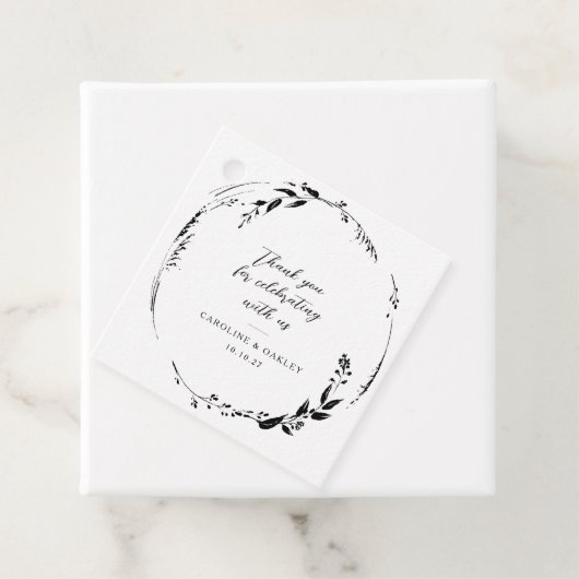 Schwarz-weiße Blumenzeremonie Custom Vielen Dank Geschenkanhänger (Beispiel)