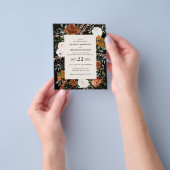 Schwarz-weiße Blumenzettel laden Sie ein Flyer (Gruppe)