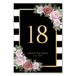 Schwarz-weiße Blush-Tischnummer Tischnummer