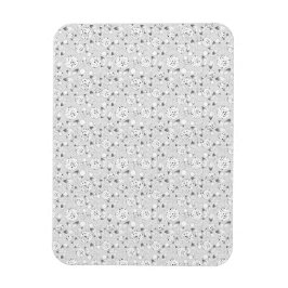 Schwarz-weiße Blütendotter | nahtlos botanisch Magnet