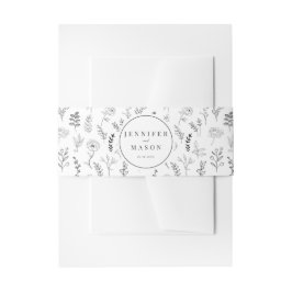 Schwarz-weiße Blütenkapelle Einladungsbanderole