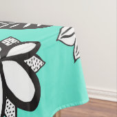 Schwarz-weiße Bohemische Hand gezeichnete Blumen Tischdecke (Beispiel)