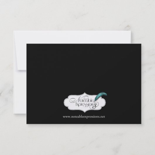 Schwarz-weiße Bohemische Hochzeit speichern Sie da Save The Date (Rückseite)