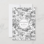 Schwarz-weiße boho blumenehe RSVP-Karten RSVP Karte (Rückseite)