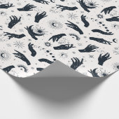 Schwarz-weiße Boho Moon-Hand Geschenkpapier (Ecke)