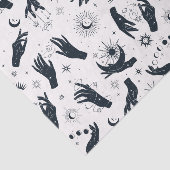 Schwarz-weiße Boho Moon-Hand Seidenpapier (Ausschnitt)