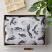 Schwarz-weiße Boho Moon-Hand Seidenpapier (Geschenk)