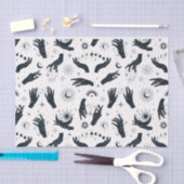 Schwarz-weiße Boho Moon-Hand Seidenpapier (Handwerk)