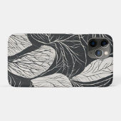 Schwarz-weiße botanische Blattkunst Case-Mate iPhone Hülle (Rückseite (Horizontal))