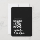 Schwarz-weiße Bow Wedding Gift Registry Gedicht QR Dankeskarte (Vorderseite)