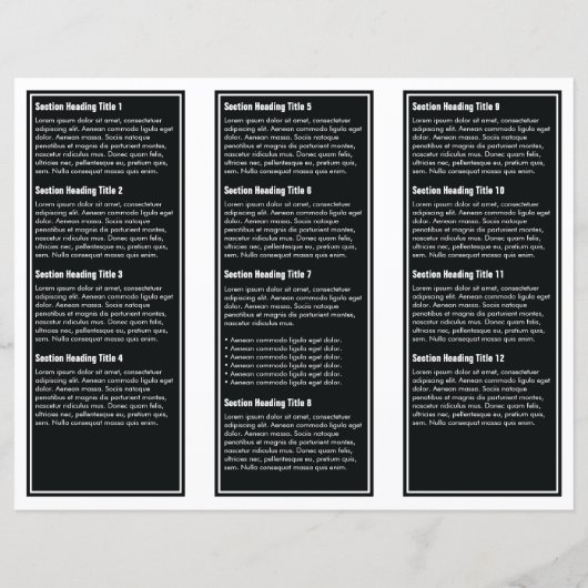 Schwarz-weiße Broschüre (Rückseite)