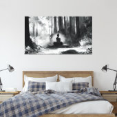Schwarz-weiße Buddha-Wandkunst Leinwanddruck (Insitu (Schlafzimmer))