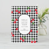 Schwarz-weiße Buffalo Karierte Karte mit Kirschfrü (Stehend Vorderseite)