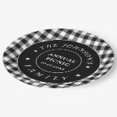 Schwarz-weiße Buffalo-Karos Picnic Paper Plate Pappteller (Schrägansicht)