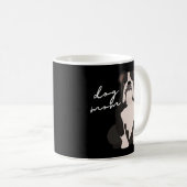 Schwarz-weiße Bulldog-Mama Kaffeetasse (VorderseiteRechts)