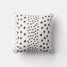 Schwarz-weiße Bürsten-Stellen Kissen