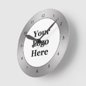 Schwarz-weiße Bürstenmetalle in Ihrem Unternehmen Runde Wanduhr (Winkel)