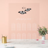 Schwarz-weiße Butterfly-Hochzeitstabelle Acrylschild (Hochzeit)